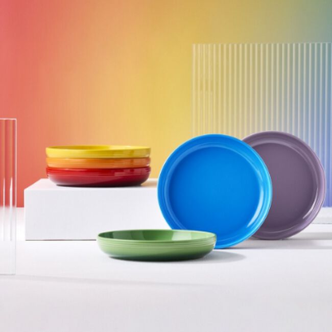 Stoneware Rainbow Set of 6 Coupe Pasta Bowls image number 6
